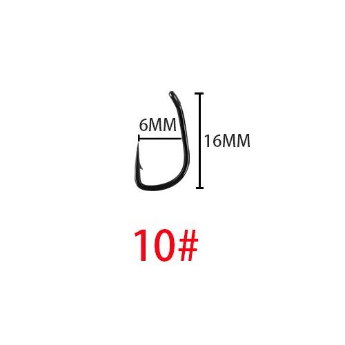 50pcs - Taille 10 - 50pcs Cercle Carpe Yeux Hameçon Anneau Japon Hameçons Hameçons Simple Gabarit Poisson Crochet S'attaquer