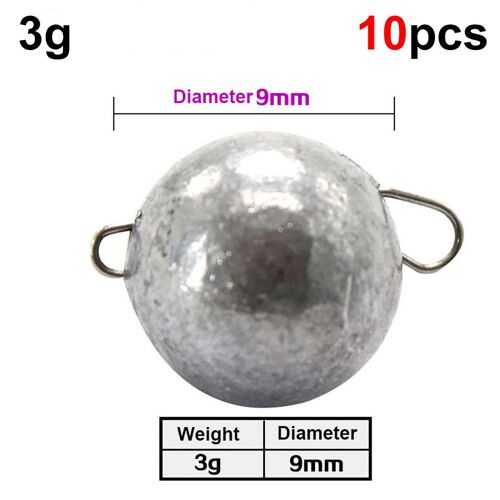 10pcs 3g - 10 Pièces Plombs De Pêche Poids De Balle Jigging Pour Plongée Rapide Ensemble Pour La Mer Profonde Matériel De Pêche Au Bar