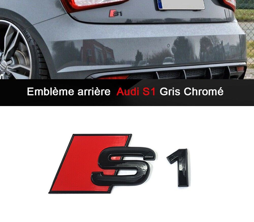 Emblème S1 Arrière Coffre Noir Brillant 105x38 Mm Audi A1 S1