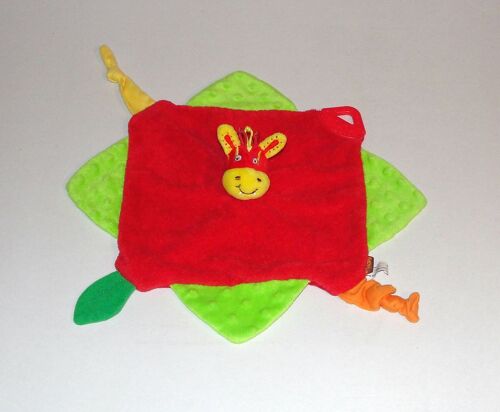 Doudou Plat Rouge Et Vert Zèbre/Girafe/Vache Babymoov
