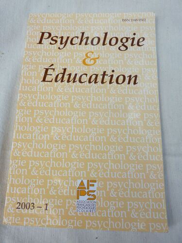 Psychologie Et Education  N° 2003.1