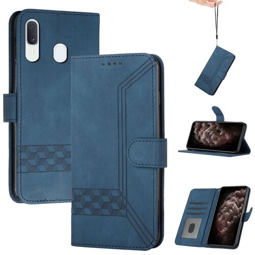 Coque Pour Samsung Galaxy A40,Housse En Cuir Pu Pochette Portefeuille Magnétique Etui De Protection,Flip Case Compatible Avec Samsung Galaxy A40,Bleu