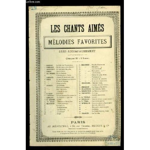 Noel Paien - Les Chants Aimes / Melodies Favorites - N°29 - Pour Chant Avec Paroles.