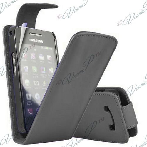 HOUSSE POCHETTE COQUE ETUI CUIR NOIR Pour SAMSUNG GALAXY ACE PLUS - S7500
