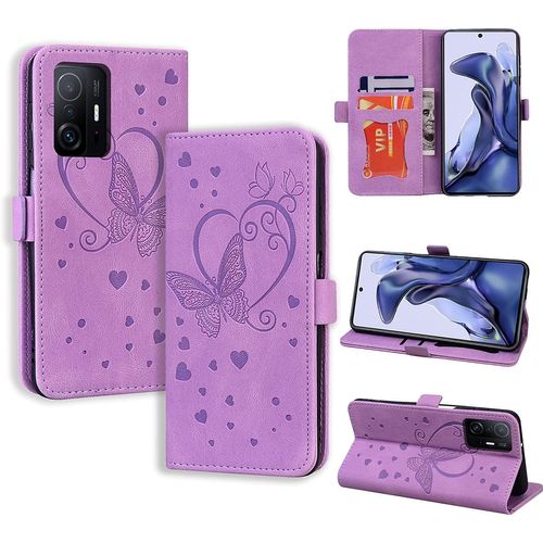 Coque Xiaomi 11t Pro 5g, Xiaomi 11t 5g, Flip Case En Protecion Pour Xiaomi 11t / 11t Pro, Violet