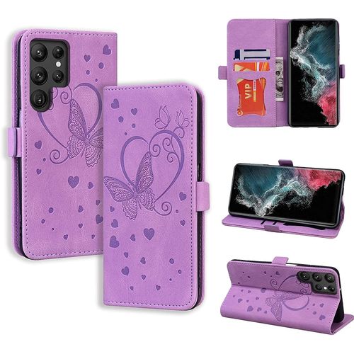 Coque Samsung Galaxy S22 Ultra 5g, Samsung S22 Ultra 5g, Flip Case En Protecion Pour Samsung Galaxy S22 Ultra, Violet