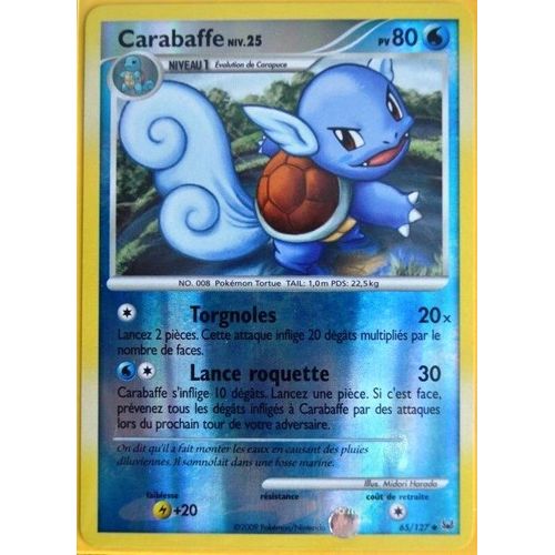 Carte Pokémon 65/127 Carabaffe 80 Pv - Reverse Série Platine  Neuf Fr