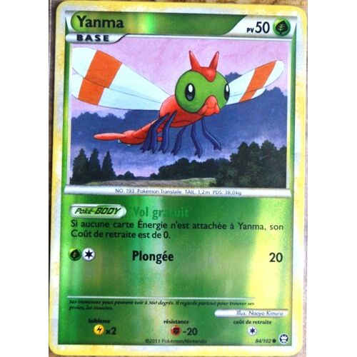 Carte Pokémon 84/102 Yanma 50 Pv - Reverse Hs Triomphe Neuf Fr