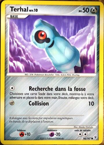 Carte Pokémon 90/147 Terhal Lv.10 50 Pv Platine Vs Neuf Fr