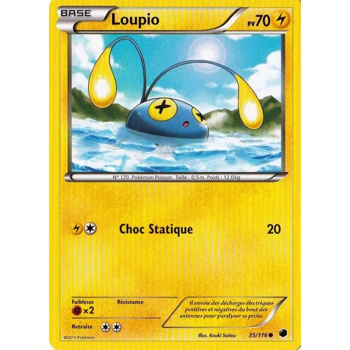 Carte Pokémon Loupio 70 Pv 35/116 Glaciation Plasma Neuf Fr
