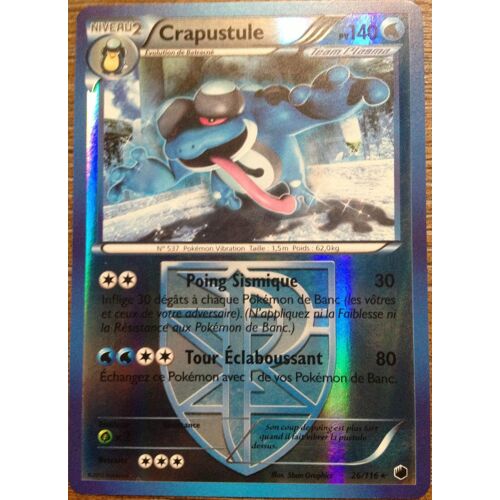 Carte Pokémon Crapustule Reverse 140 Pv 26/116 Glaciation Plasma Neuf Fr