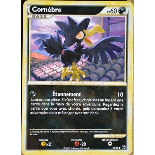Carte Pokémon 58/90 Cornèbre 60 Pv Hs Indomptable Neuf Fr