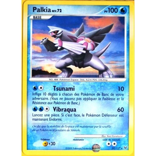 Carte Pokémon 37/127 Palkia 100 Pv Série Platine  Neuf Fr