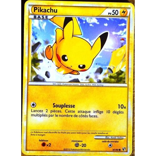 Carte Pokémon 61/90 Pikachu 50 Pv Hs Indomptable Neuf Fr