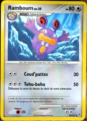 Carte Pokémon 64/147 Ramboum Lv.35 80 Pv Platine Vs Neuf Fr