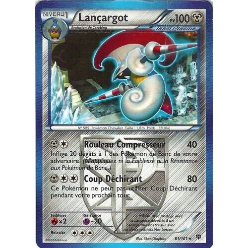 Carte Pokémon 061/101 Lançargot 100 Pv Série Bw Explosion Plasma Neuf