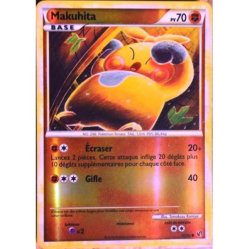 Carte Pokémon 55/90 Makuhita 70 Pv - Reverse Hs Indomptable Neuf Fr