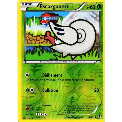 Carte Pokémon 007/101 Escargaume - Reverse 60 Pv Série Bw Explosion Plasma Neuf Fr