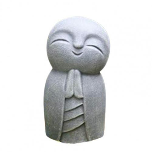Statue décorative exquise en résine Durable, Sculpture de bouddha petit Jizo grise Anti-déformation, décoration d'extérieur