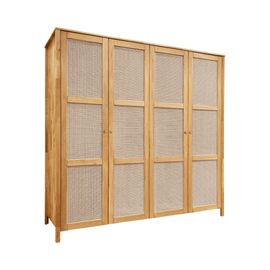 Armoire En Chêne Massif Et En Cannage 4 Portes