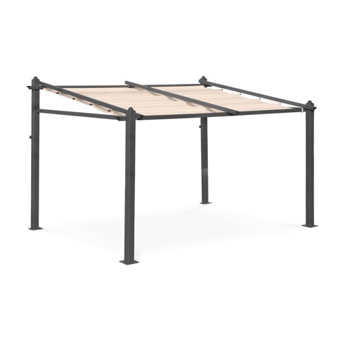Pergola Murale En Aluminium Murum 3x4m Toile Beige Tonnelle Idéale Pour Votre Terrasse Toit