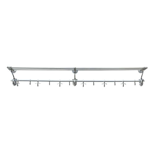 Porte-manteaux 12 crochets en laiton finition argent - H22 cm
