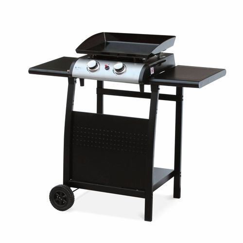 Plancha Au Gaz 2 Brûleurs Sur Chariot - Porthos - 5kw Plancha À Gaz Avec Desserte - Cuisine
