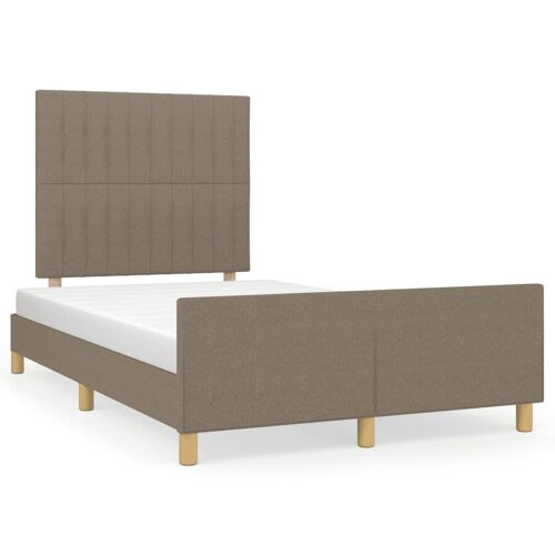 vidaXL Cadre de lit avec tête de lit Taupe 120x200 cm Tissu