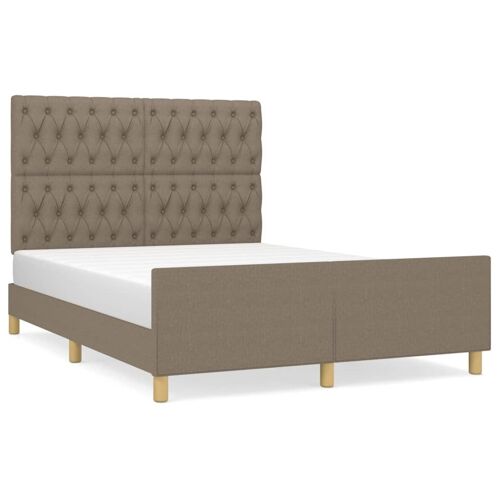 vidaXL Cadre de lit avec tête de lit Taupe 140x190 cm Tissu