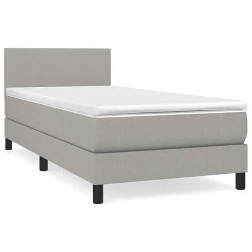 vidaXL Lit à sommier tapissier avec matelas Gris clair 80x200 cm Tissu
