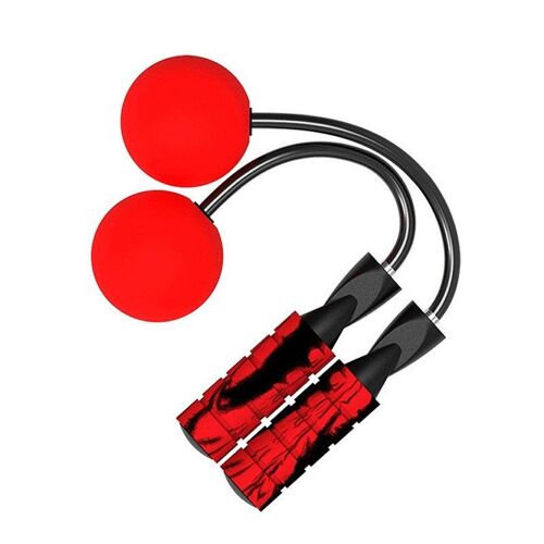 Corde À Sauter Sans Fil Pour Le Fitness-Rouge, Sans Enchevêtrement, Corde À Sauter Lestée Avec Poignées En Mousse À Mémoire De Forme Pour Exercices Hommes, Femmes Et Enfants
