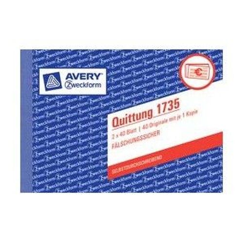 Avery Zweckform Formularbuch "Quittung", A6 Quer, 50 Blatt