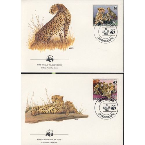 Haute-Volta Timbres Animaux : Les Guépards 4fdc