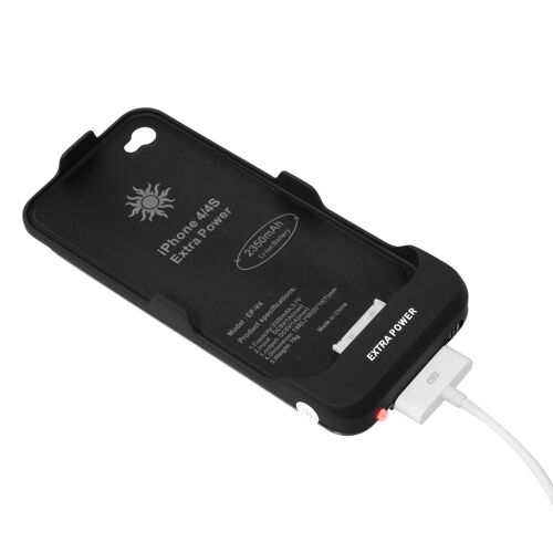 Caseink - Coque Batterie Haute Capacité 1900 mAh iPhone 4 / 4S Noir Ultra Slim