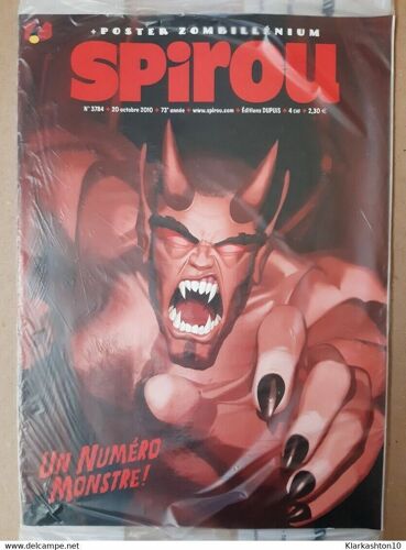 Spirou N3784 Poster Zombillénium 20 Octobre 2010 Neuf Emballé