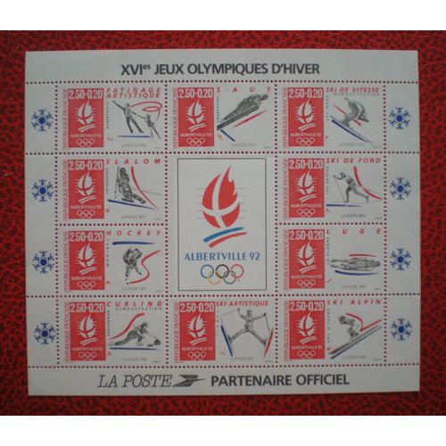 Albertville 92 - Jeux Olympiques D'Hiver - Bloc Feuillet Neuf ** - France - Y&T N° 14 - Année 1992