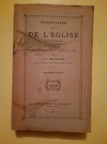 A F Maunoury Histoire Abrégée De L'eglise Poussielgue Frères