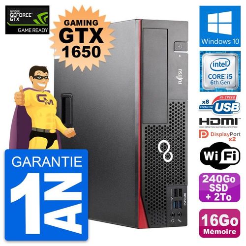 PC Fujitsu D556 DT Gaming GTX 1650 i5-6500 RAM 16Go 240Go SSD + 2To W10