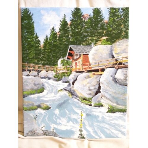 Peinture Huile Cascade Bérard 
