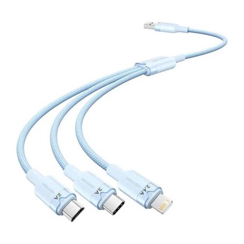 Câble Usb 2.0 A Vers 3 En 1 3a Pour Téléphones 1,5 M Avec Fonction De Charge Rapide