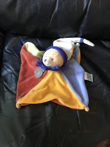 Doudou Et Compagnie Plat Rouille Marron Vert Bleu Jaune Carre Bonnet