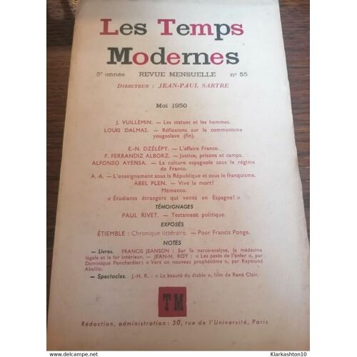 Les Temps Modernes 55 5e Année Mai 1950