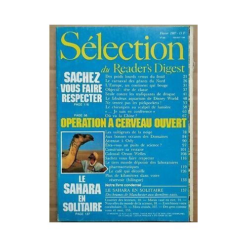 Sélection Reader's Digest Nº 480 Février 1987