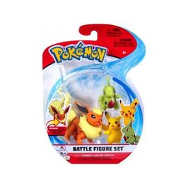 Coffret 3 Pokemon Pyroli Embrylex Pikachu - Figurine De Combat - Pokemon Vert Jaune Orange - Jouet Garcon
