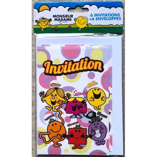 Carte Monsieur Et Madame, 6 Invitations + 6 Enveloppes, Carte Postale