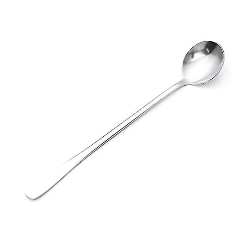 New 1pc Long Handle Stainless Steel Tea Coffee Spoon Cocktail Ice Cream Spoon Spoons Cutlery Round
