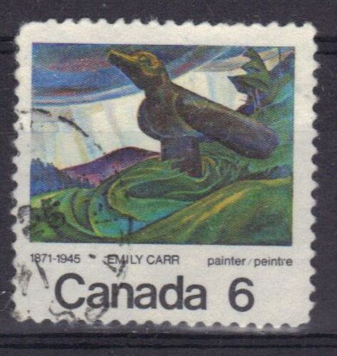 Canada 1971 : 100è Anniversaire De La Naissance De L'artiste Peintre Emily Carr (1871-1945) : Tableau Oiseau  "Le Gros Corbeau" - Timbre 6 C. Oblitéré