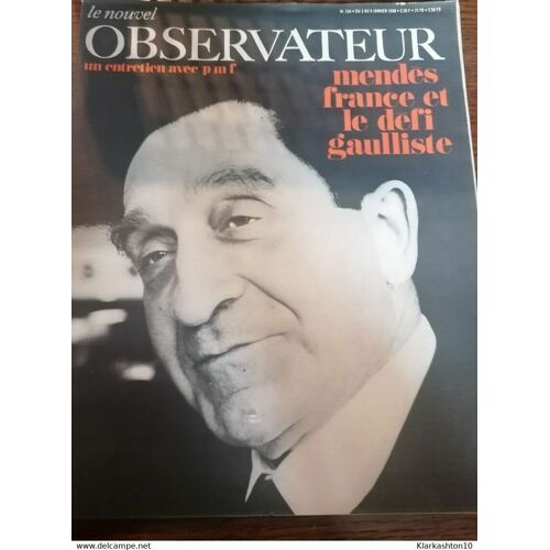 Le Nouvel Observateur 164 Mendès France Et Le Défi Gaulliste Janvier 1968