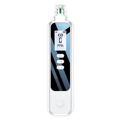 Détecteurs de monoxyde de carbone portables pour les voyages, détecteur de co portatif d'affichage à cristaux liquides avec 2 piles AAA alimentées, (blanc)