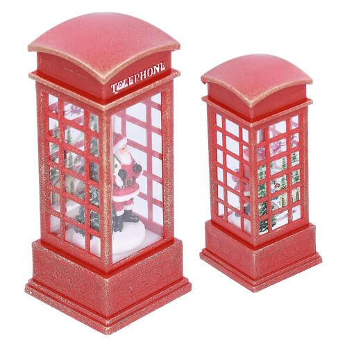 Christmas Decorations Telephone Booth Decoration Night Light Home Decoration Luminous Decoration Giftold Man
